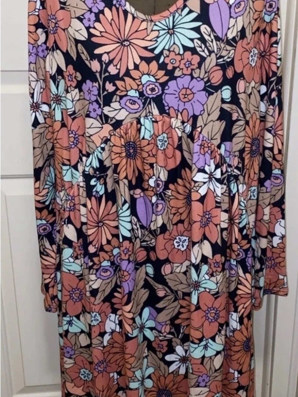 BOMBOM Delilah Floral King Sleeves Dress XL Poly Spandex Made in USA -J13